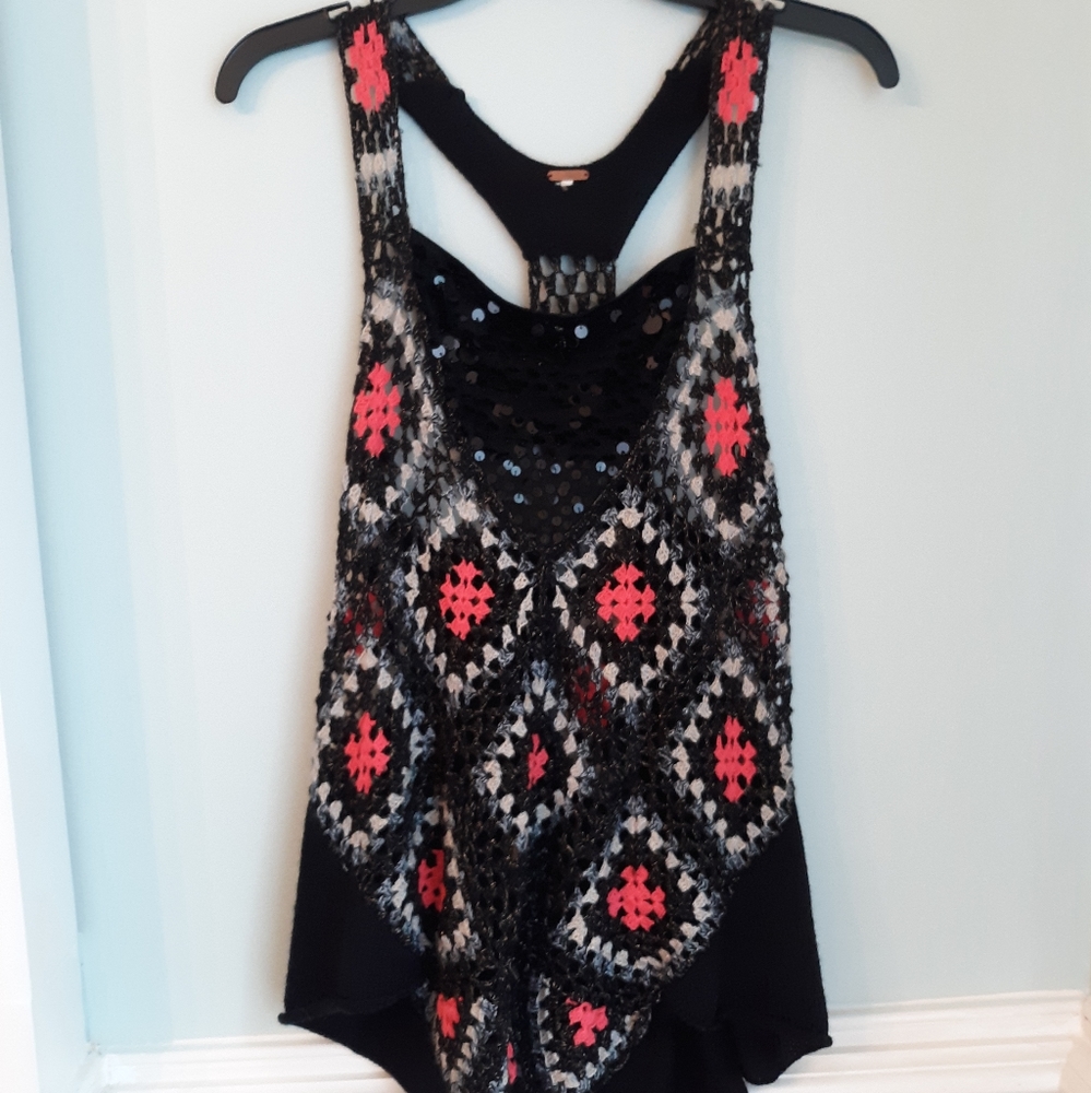 FREE PEOPLE Crochet Sweater, XS
